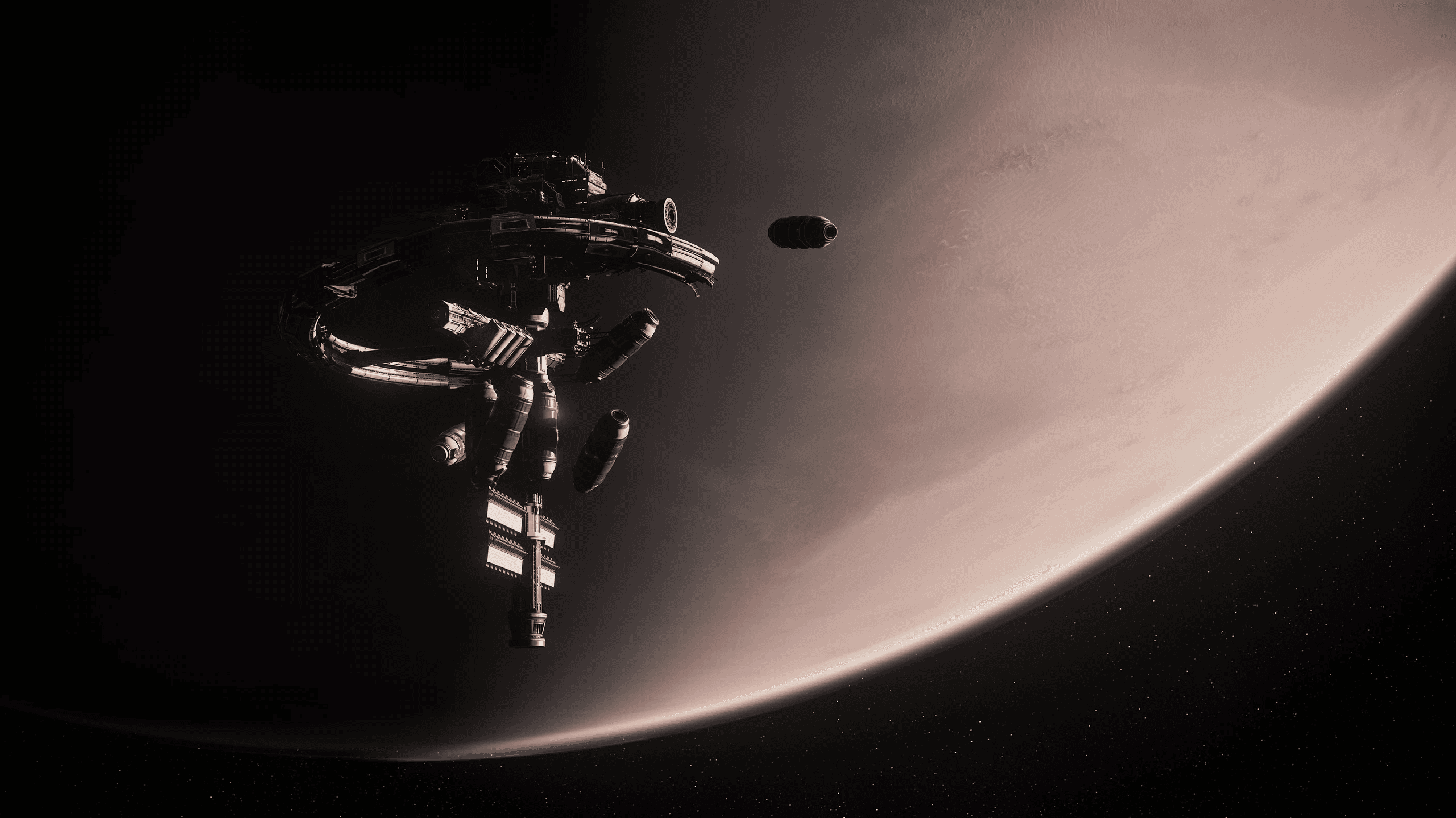 Covalex Hub Gundo orbiting above Daymar